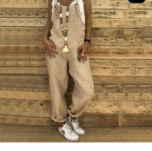 Baggy overall/Jumpsuit  Tan in color